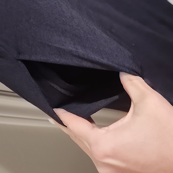 Wool& Rowena Swing Dress Navy Blue Size Small Long Merino Wool EUC - Picture 7 of 9